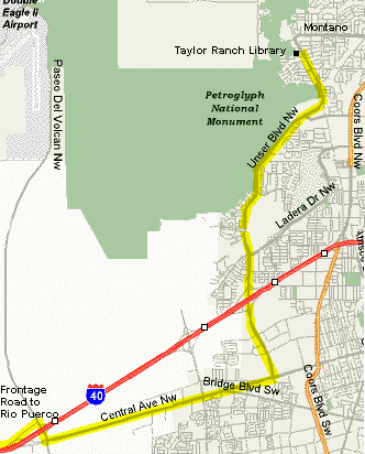 Taylor Ranch Library to Rio Puerco Map