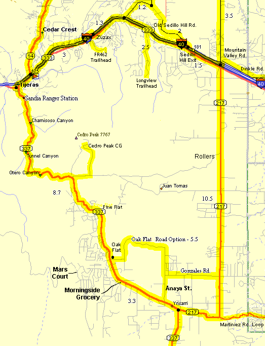 East Mountain Area Map